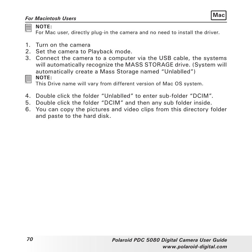 Polaroid PDC 5080 User Manual | Page 70 / 88