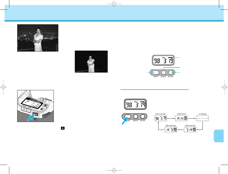 For owners of the quartz date model, Flash – slow sync, Exposing the date/time | Polaroid MAXXUM HTsi User Manual | Page 35 / 47