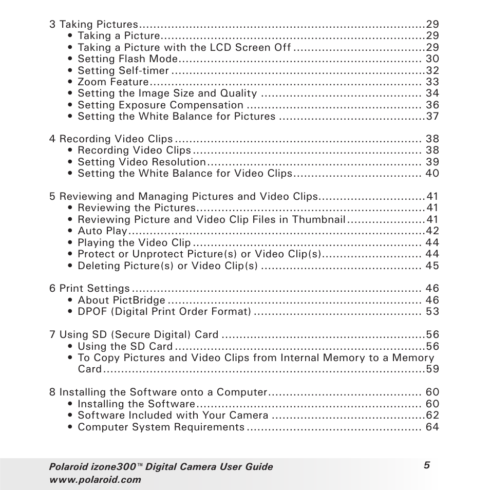 Polaroid izone300 User Manual | Page 5 / 84