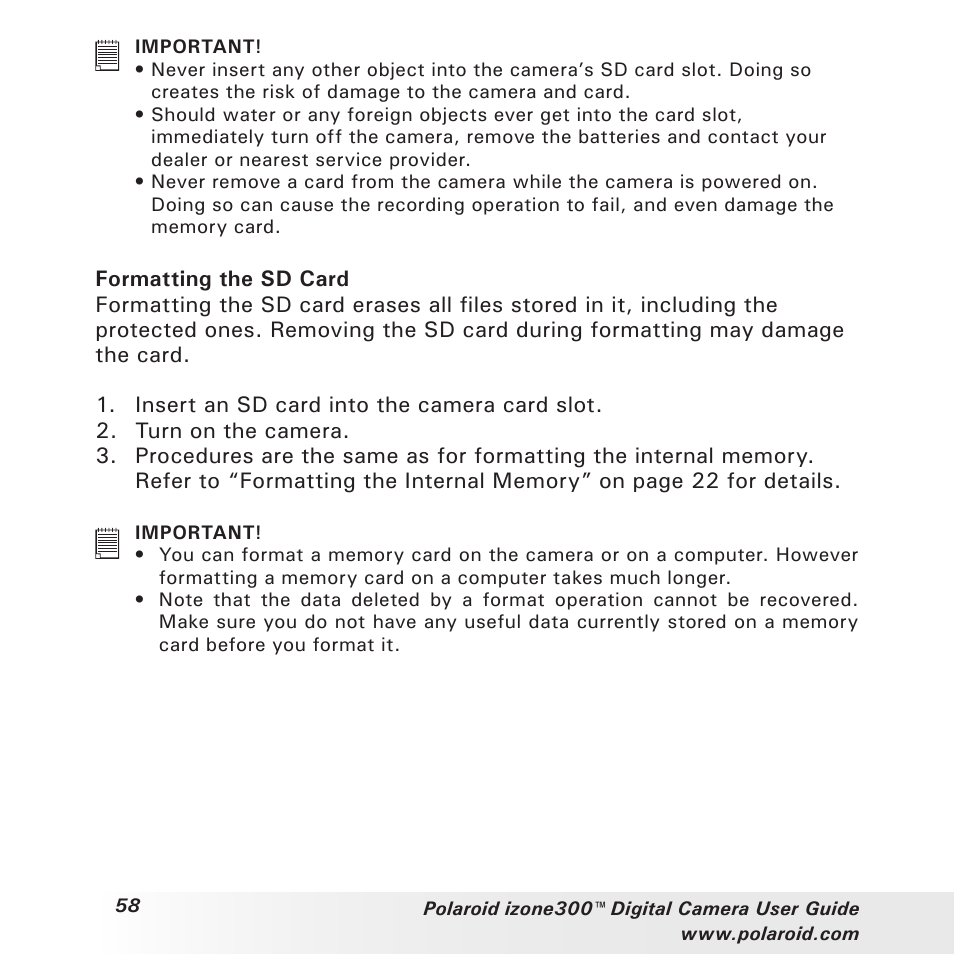 Polaroid izone300 User Manual | Page 58 / 84