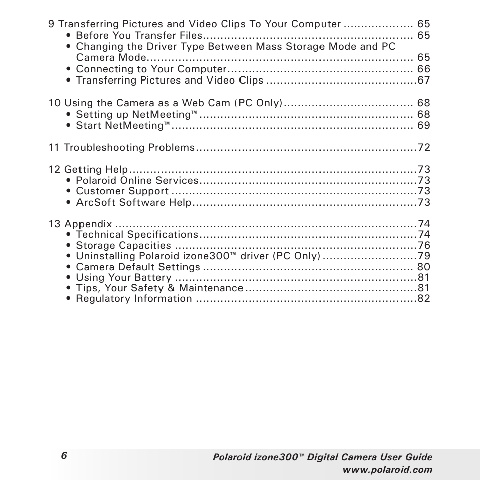 Polaroid izone300 User Manual | Page 6 / 84