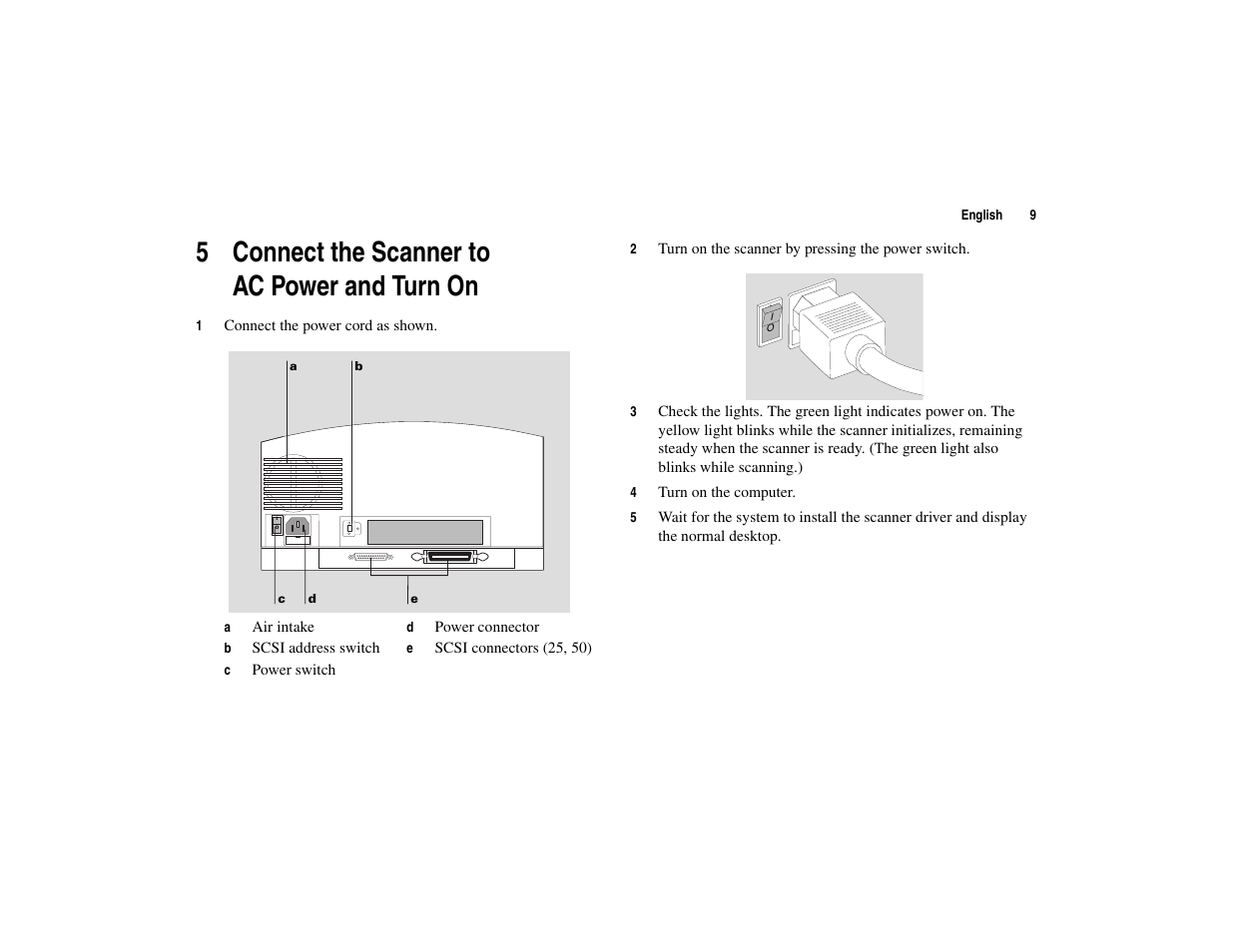 5 connect the scanner to ac power and turn on | Polaroid 45I User Manual | Page 9 / 18