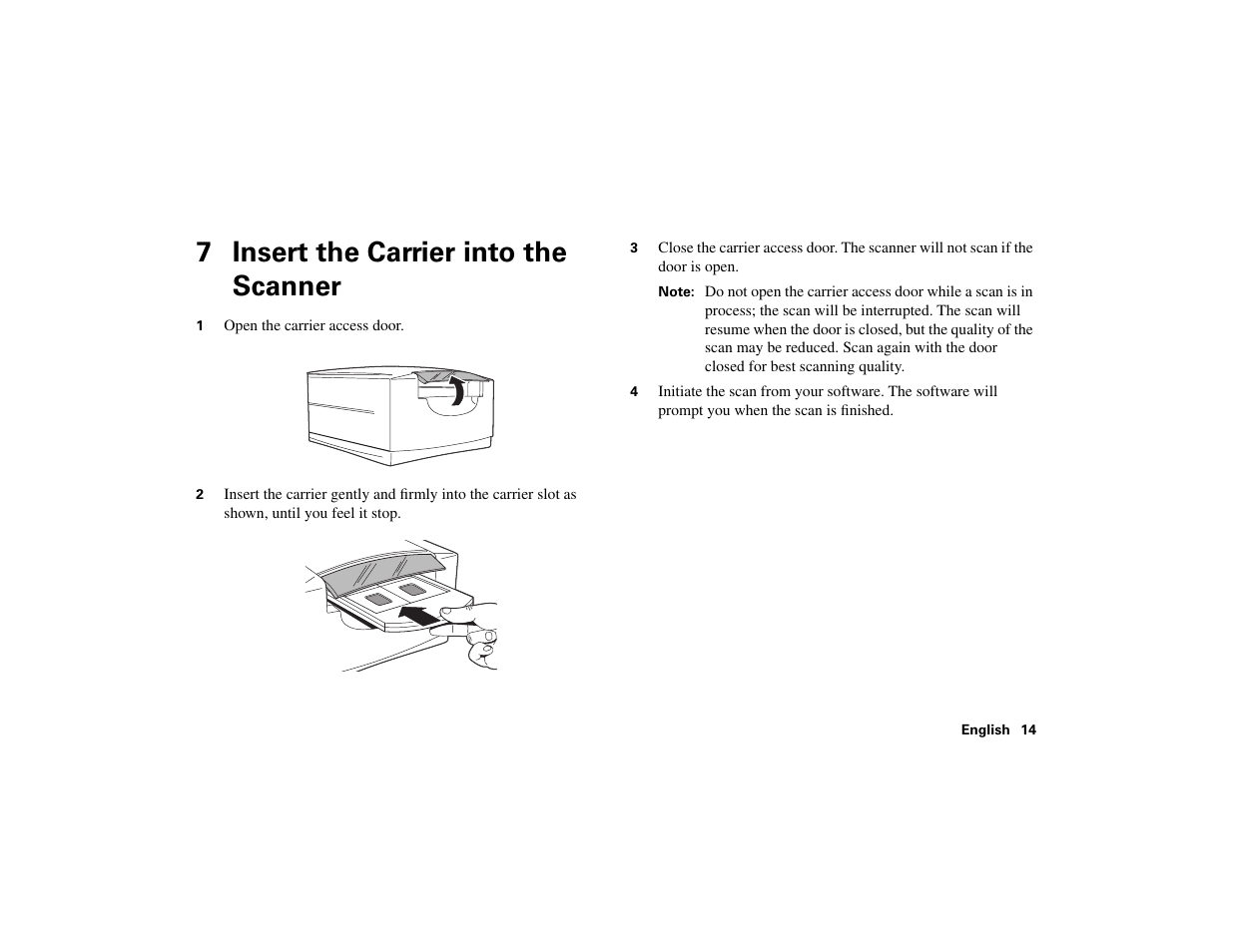 7 insert the carrier into the scanner | Polaroid 45 Ultra User Manual | Page 13 / 22