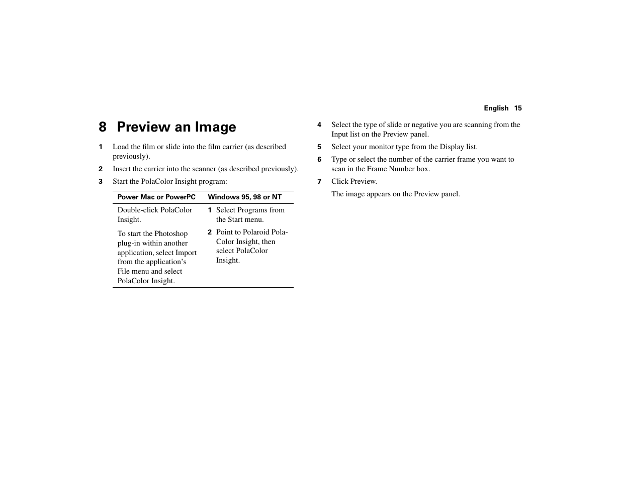 8 preview an image | Polaroid 45 Ultra User Manual | Page 14 / 22