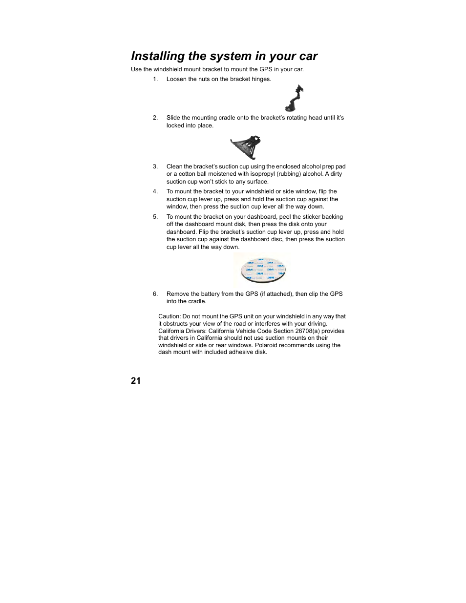 Installing the system in your car | Polaroid MGX-0560 User Manual | Page 22 / 69