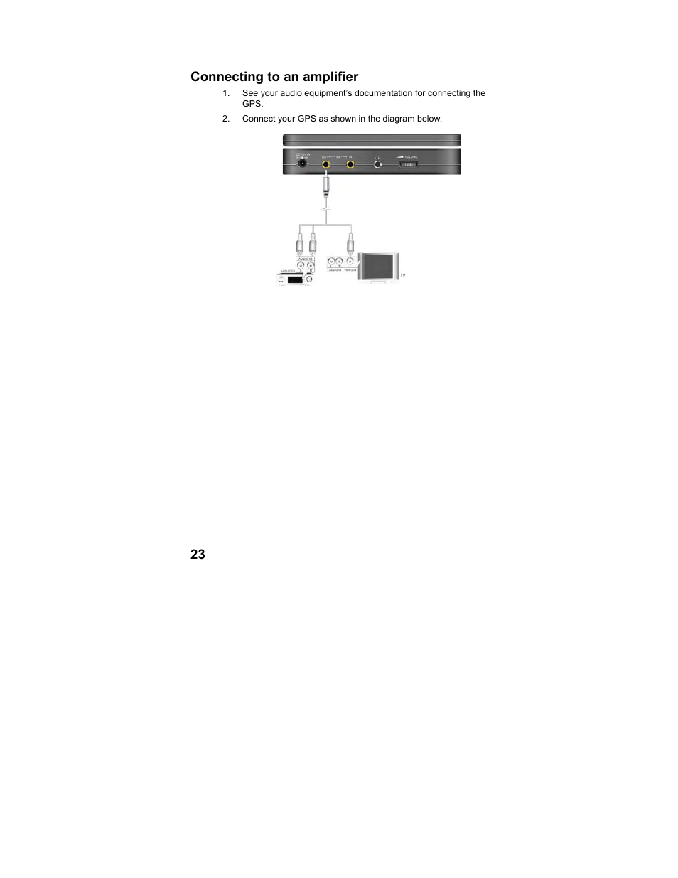 23 connecting to an amplifier | Polaroid MGX-0560 User Manual | Page 24 / 69