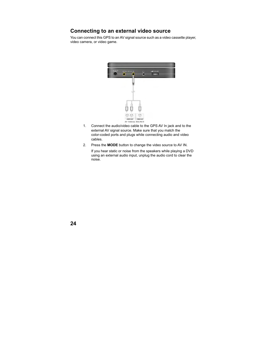 24 connecting to an external video source | Polaroid MGX-0560 User Manual | Page 25 / 69
