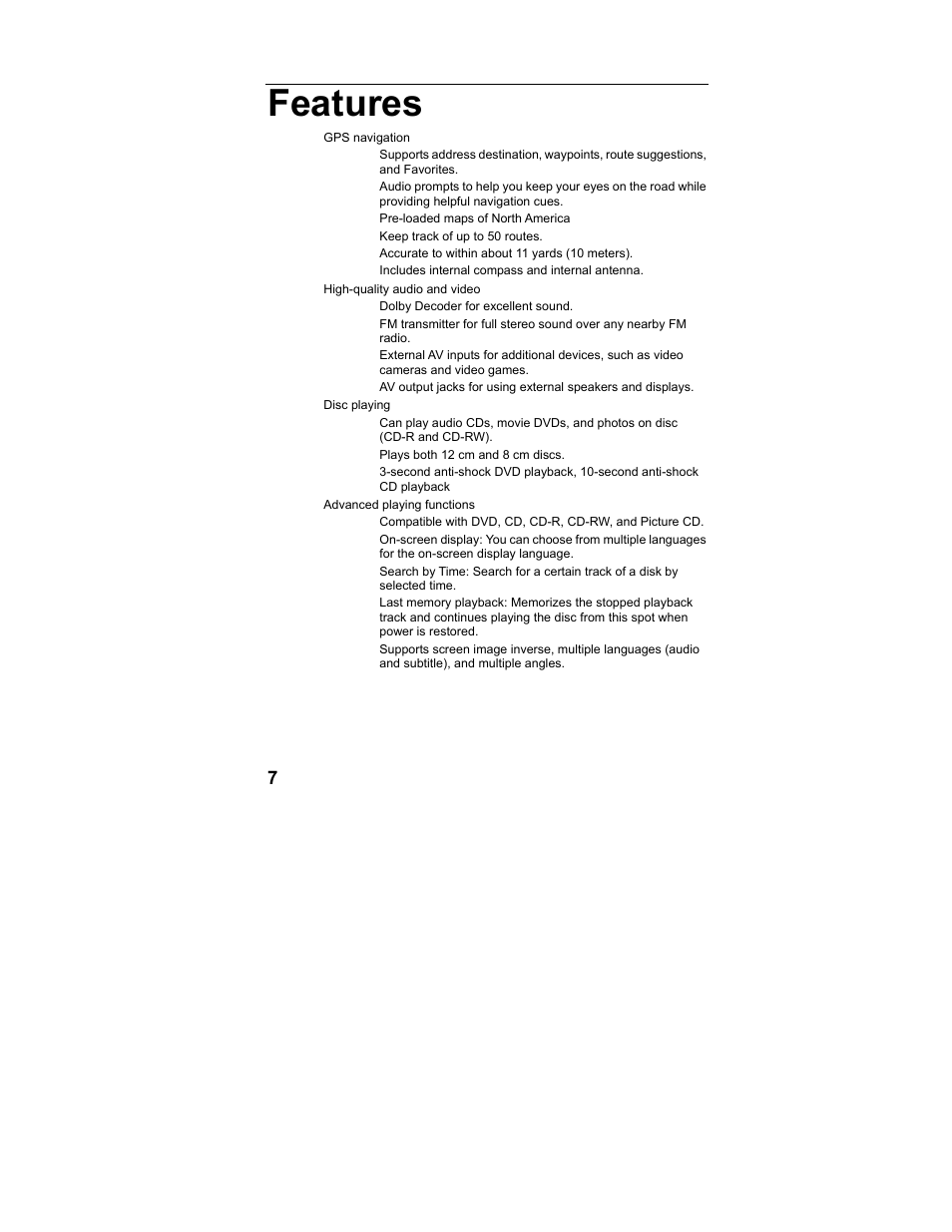 Features | Polaroid MGX-0560 User Manual | Page 8 / 69