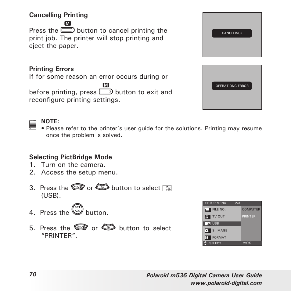 Polaroid m536 User Manual | Page 70 / 111