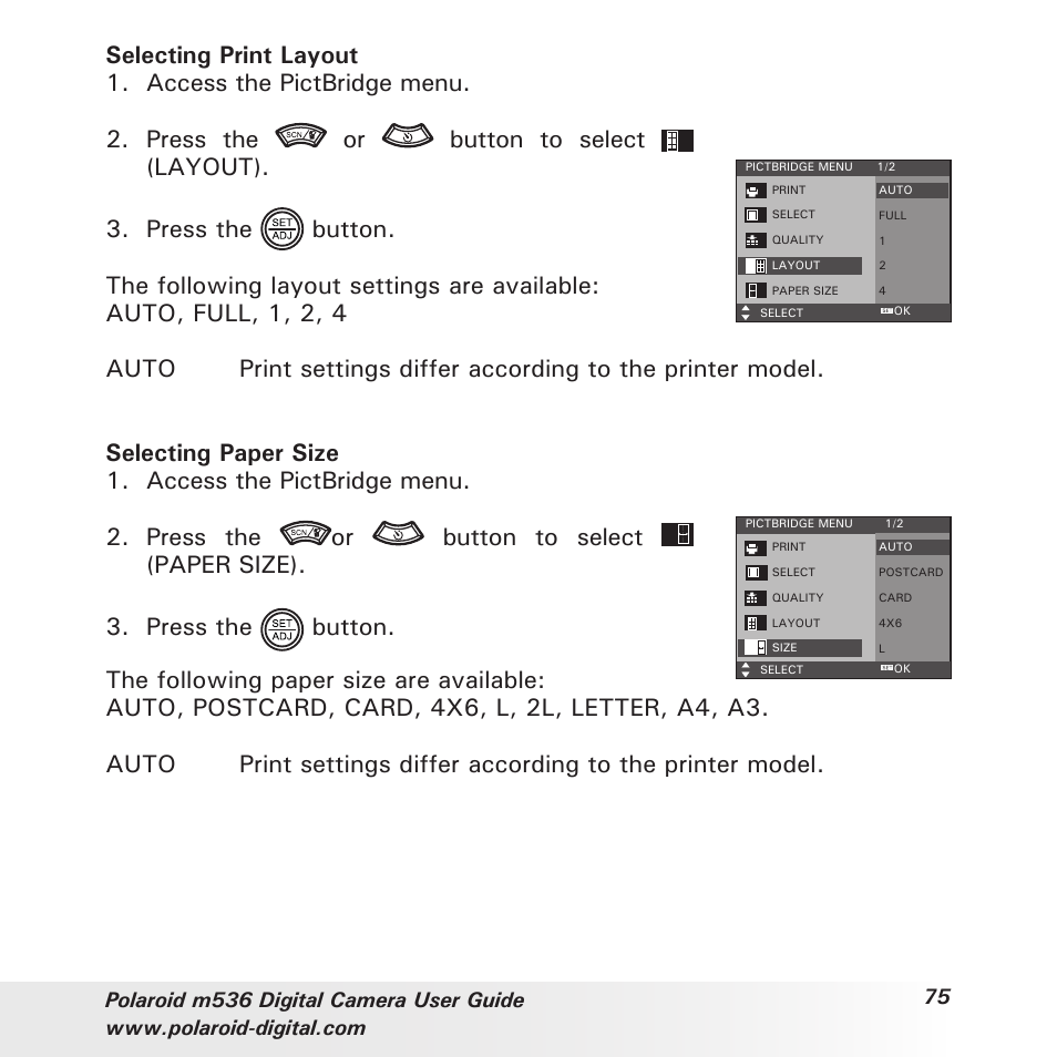 Polaroid m536 User Manual | Page 75 / 111