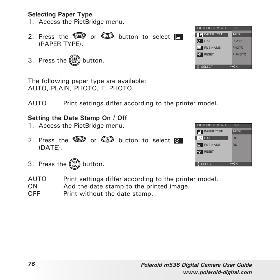 Polaroid m536 User Manual | Page 76 / 111