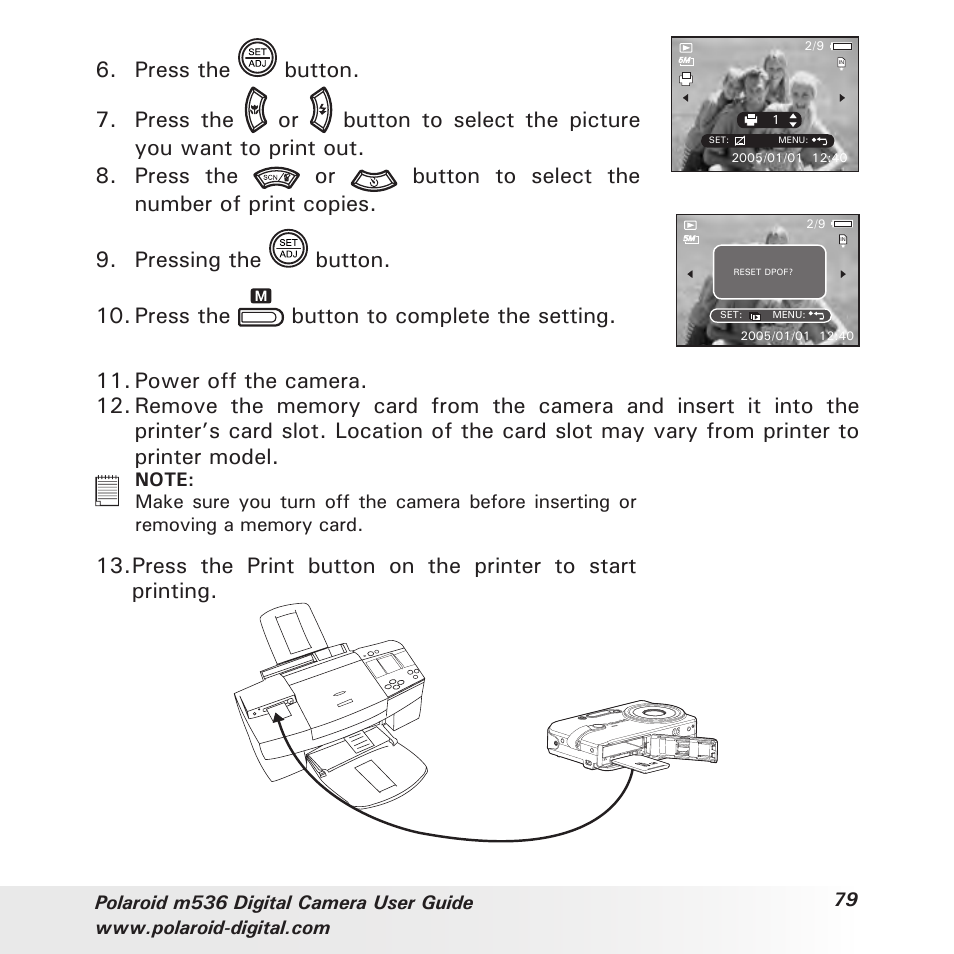 Press the button | Polaroid m536 User Manual | Page 79 / 111