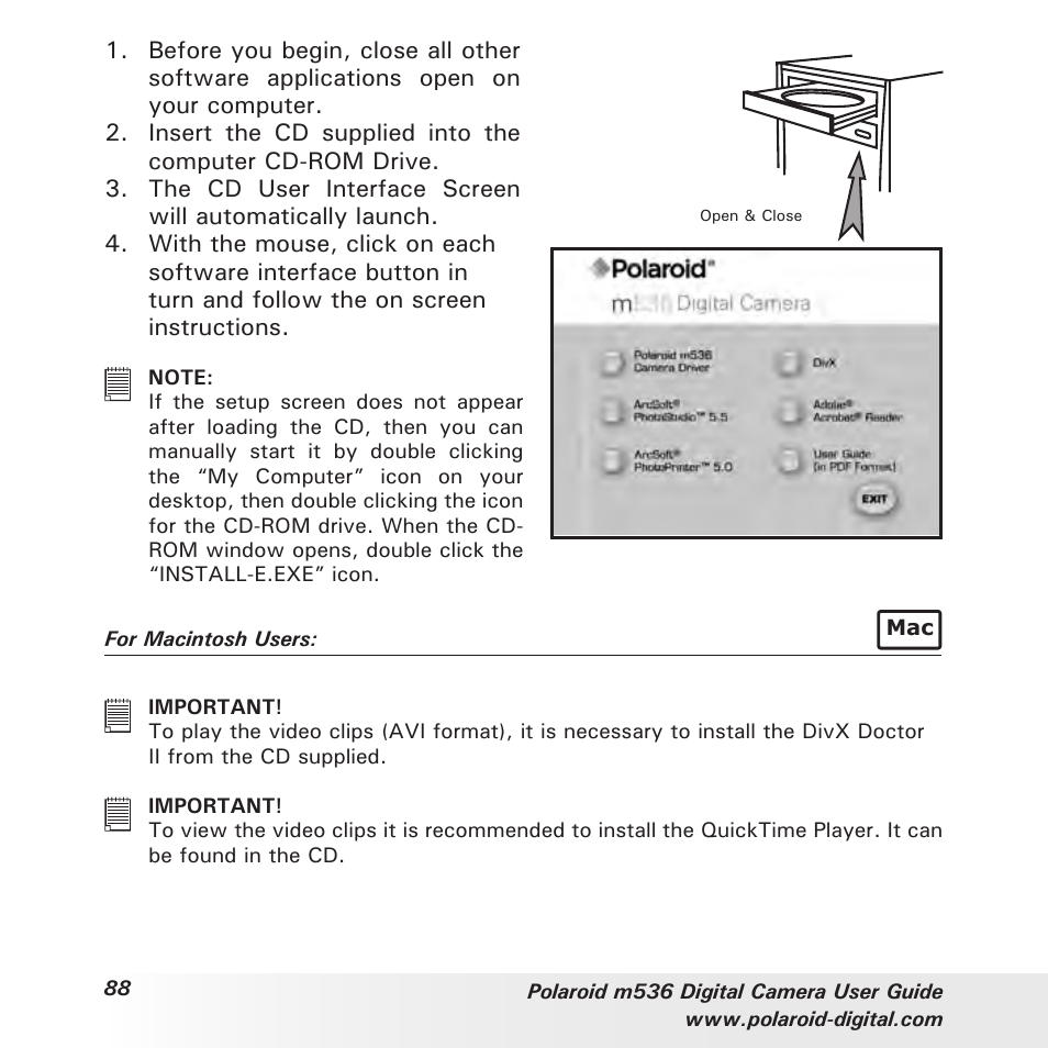 Polaroid m536 User Manual | Page 88 / 111