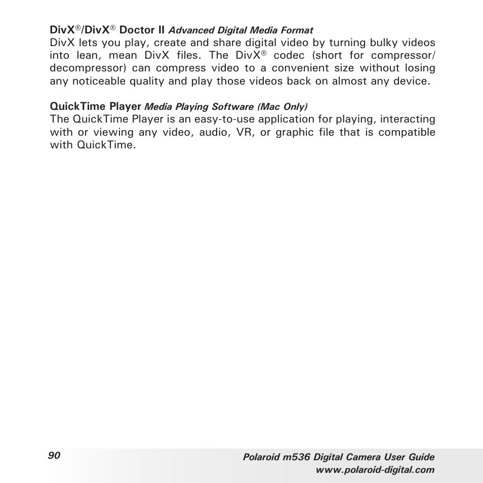 Polaroid m536 User Manual | Page 90 / 111