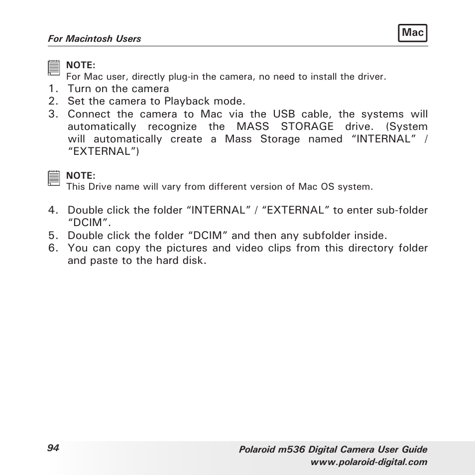 Polaroid m536 User Manual | Page 94 / 111
