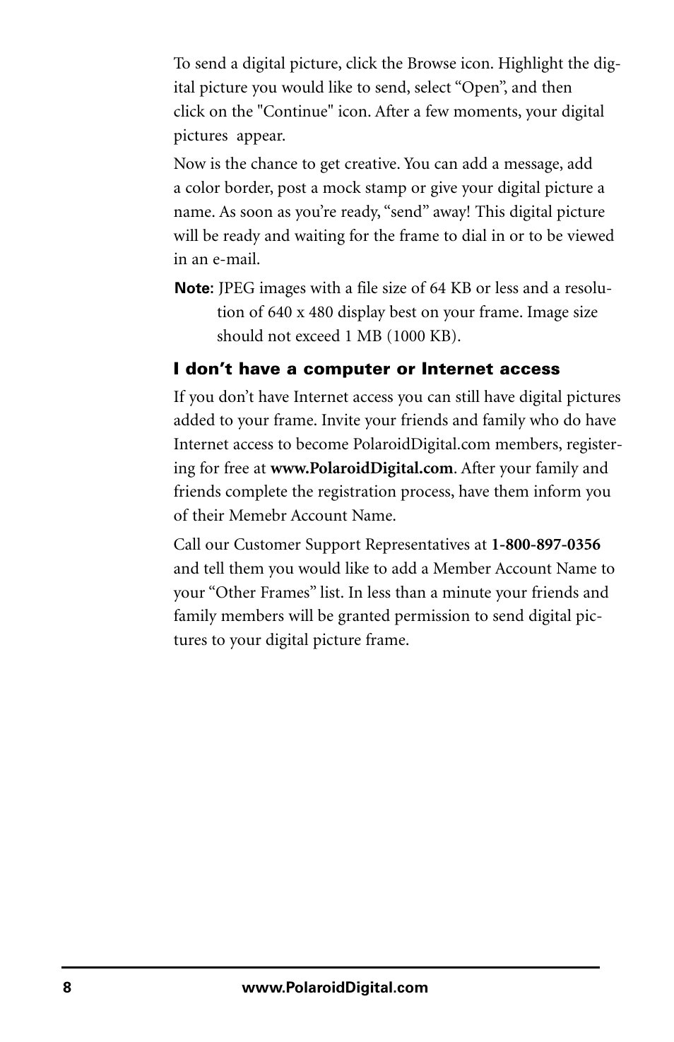 Polaroid Digital Picture Frame User Manual | Page 11 / 25