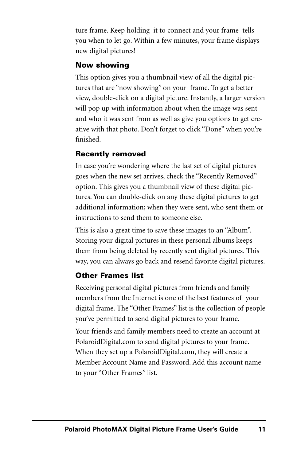 Polaroid Digital Picture Frame User Manual | Page 14 / 25