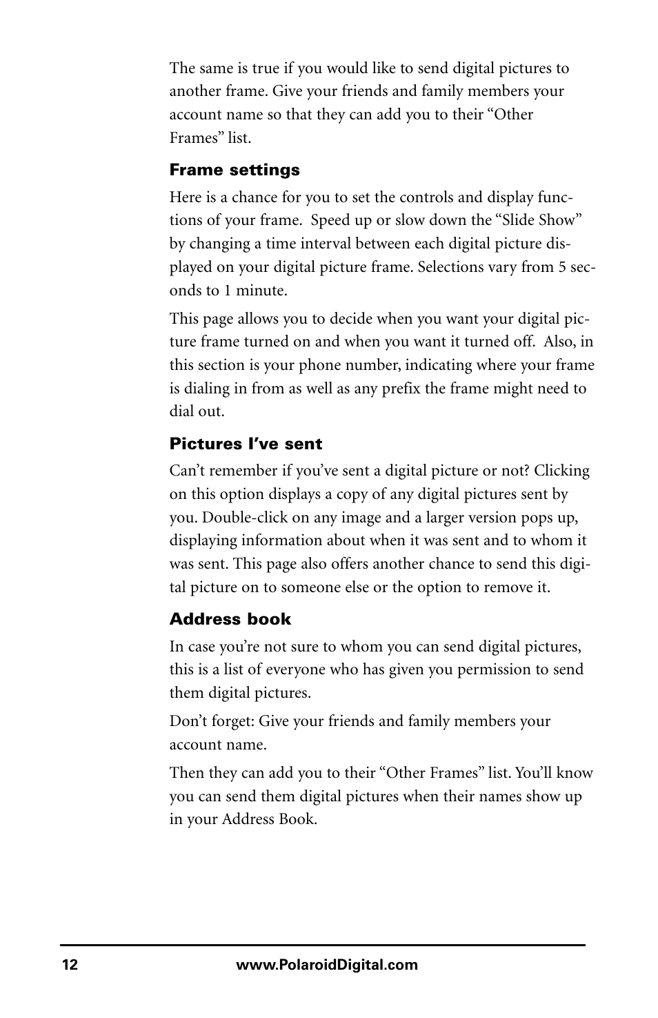 Polaroid Digital Picture Frame User Manual | Page 15 / 25