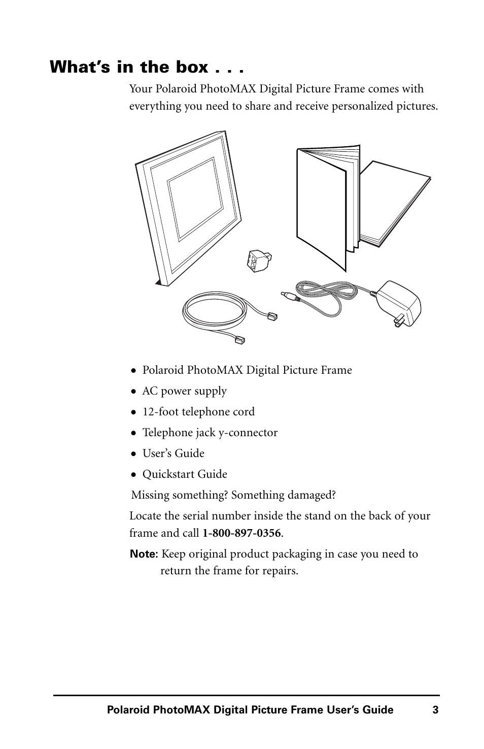 What’s in the box | Polaroid Digital Picture Frame User Manual | Page 6 / 25