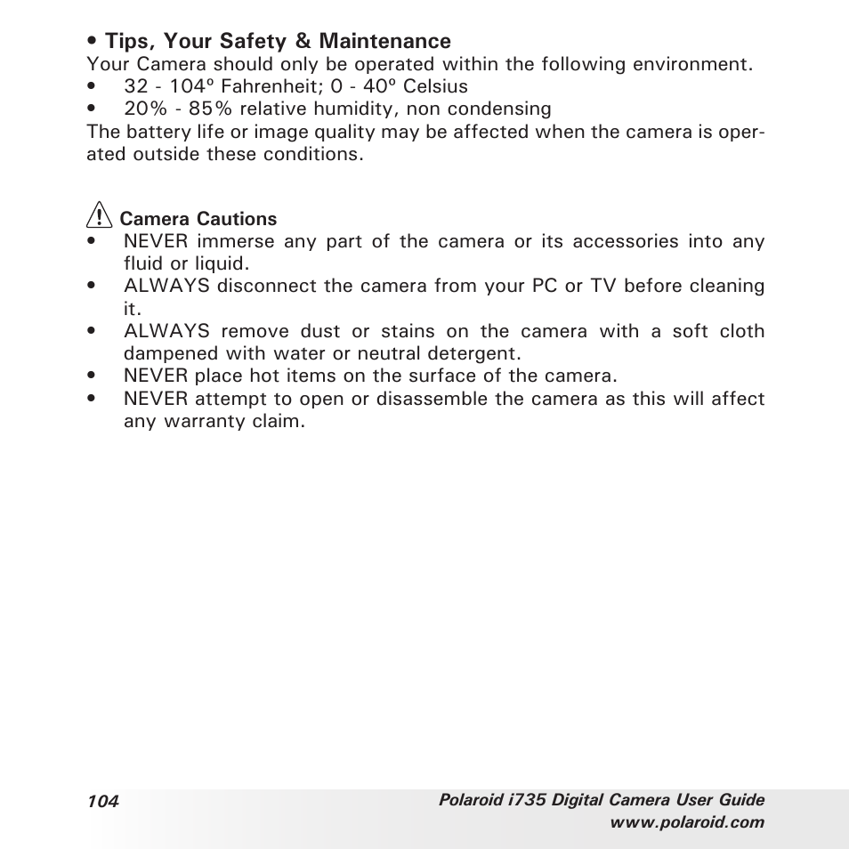 Polaroid i735 User Manual | Page 104 / 106