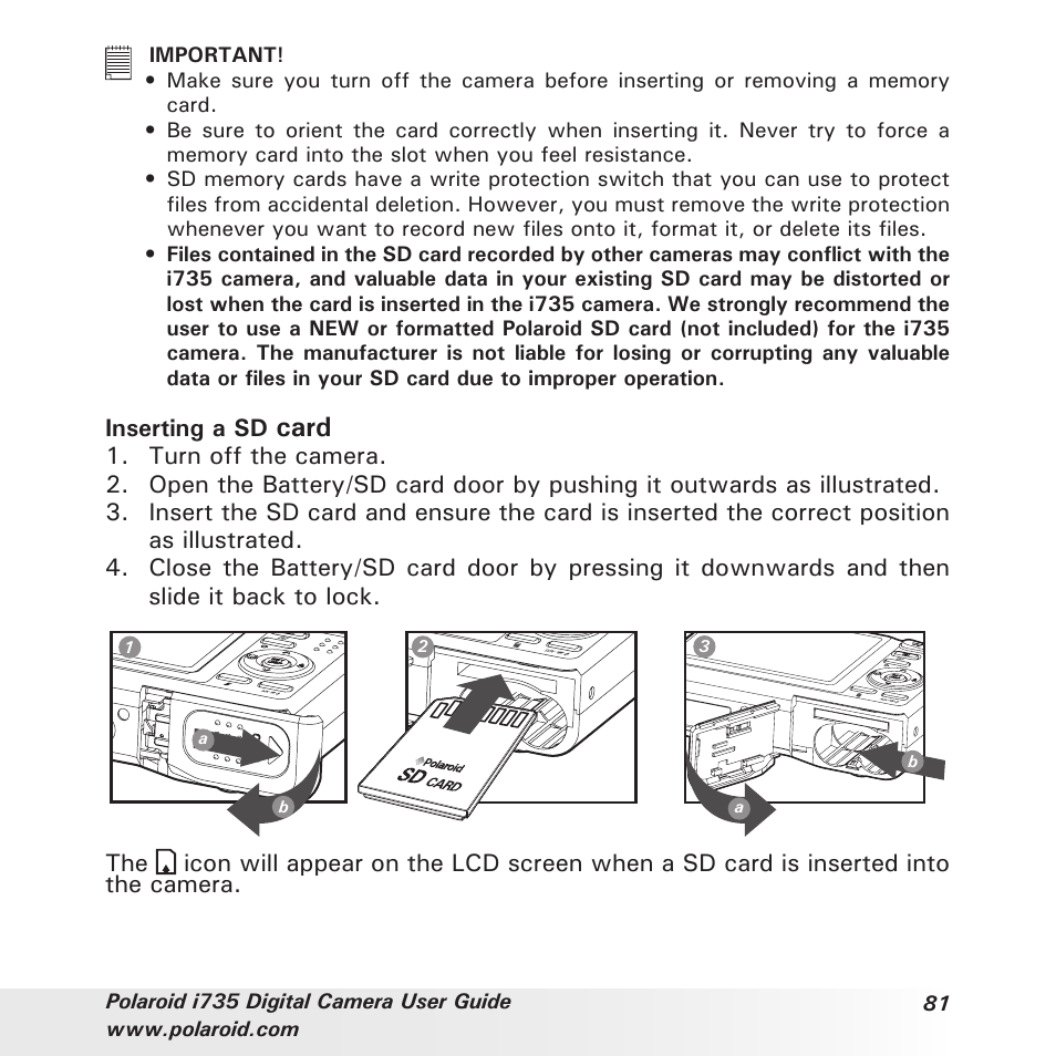 Card | Polaroid i735 User Manual | Page 81 / 106