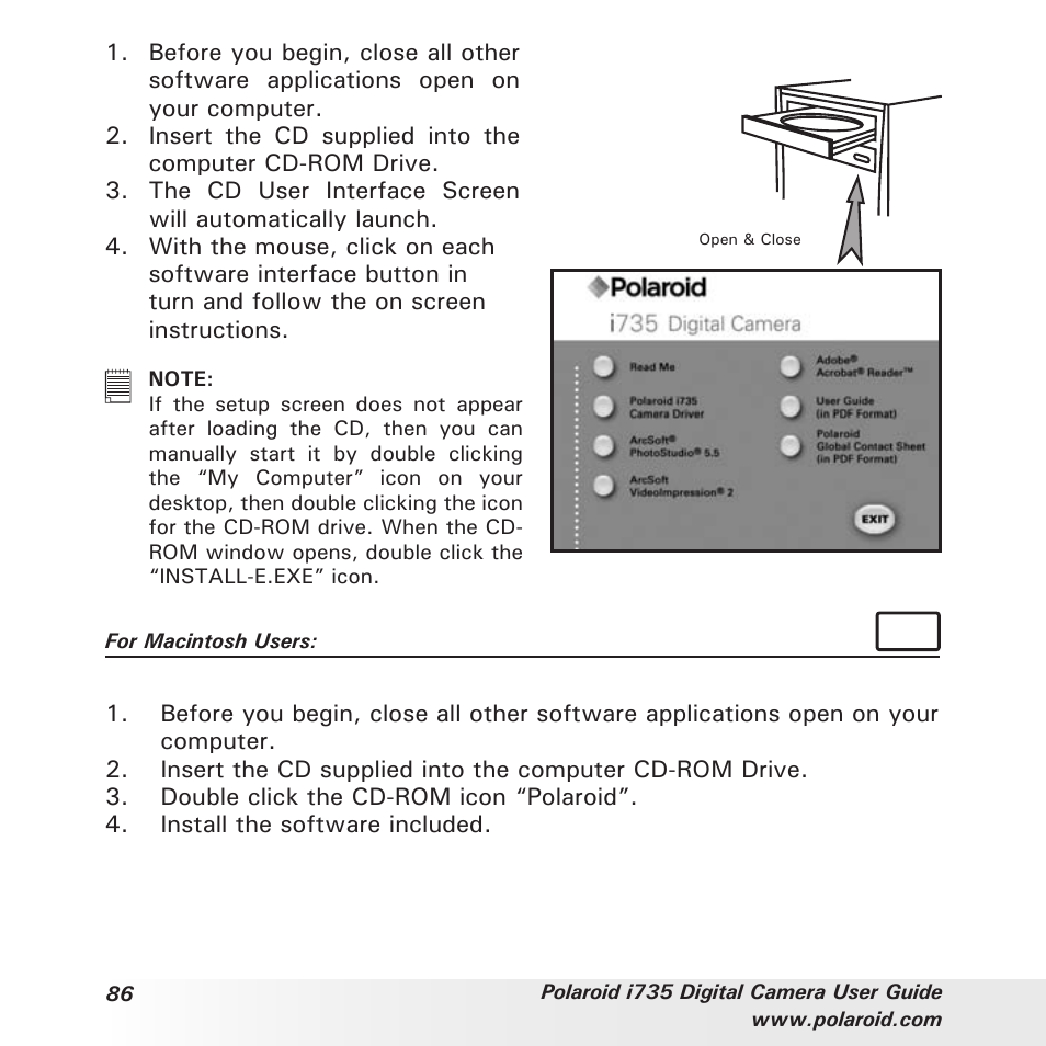 Polaroid i735 User Manual | Page 86 / 106