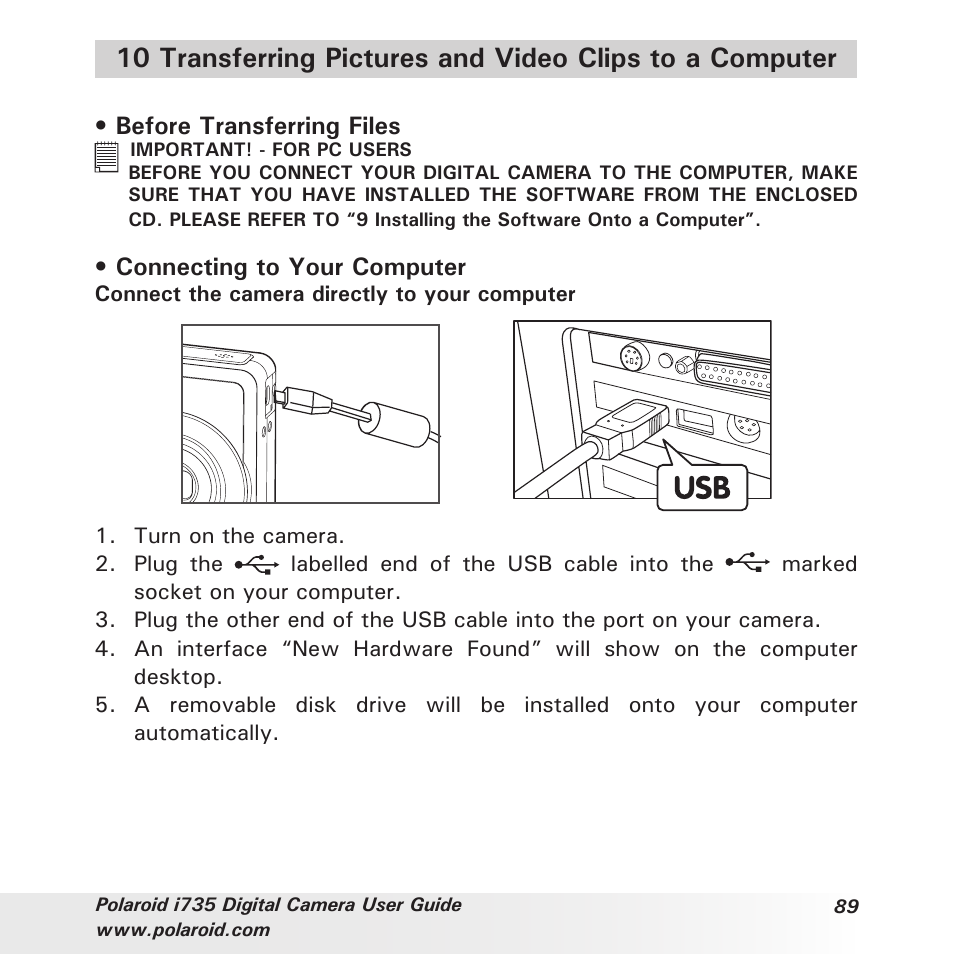 Polaroid i735 User Manual | Page 89 / 106