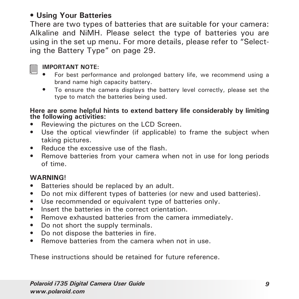 Polaroid i735 User Manual | Page 9 / 106