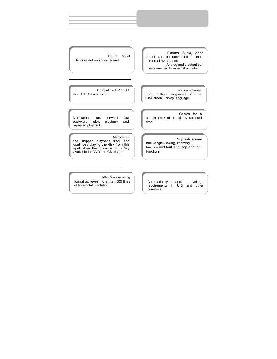 Features | Polaroid PDM-0743 User Manual | Page 5 / 38