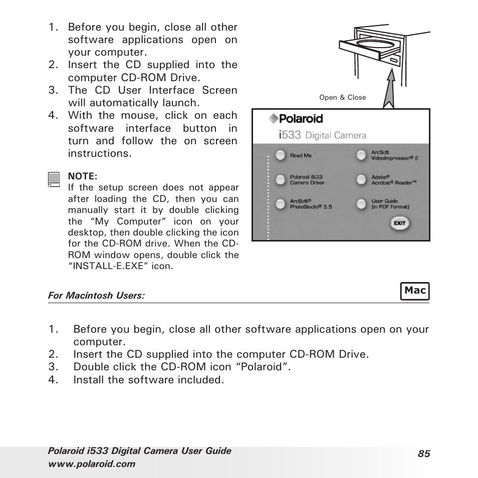 Polaroid I533 User Manual | Page 85 / 105