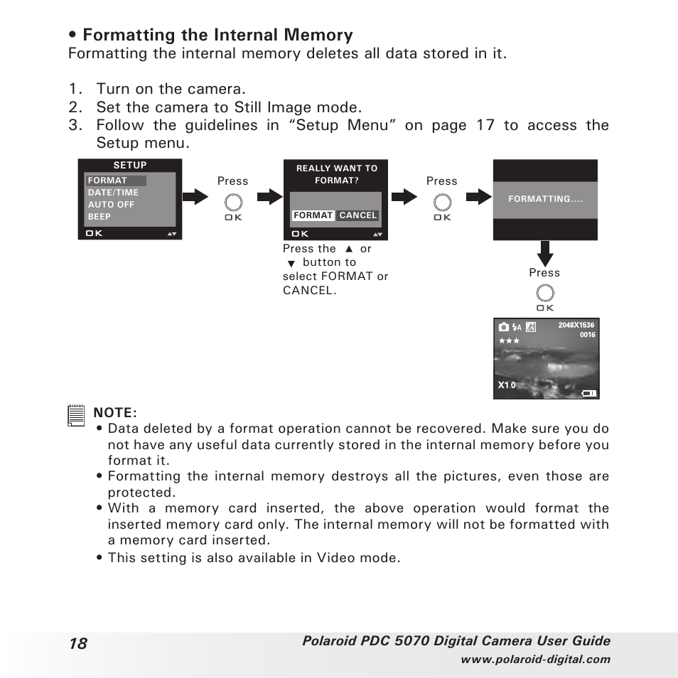Polaroid PDC 5070 User Manual | Page 18 / 83