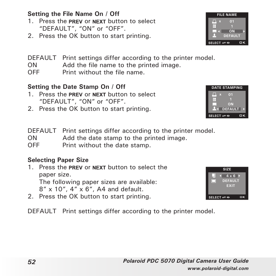Polaroid PDC 5070 User Manual | Page 52 / 83