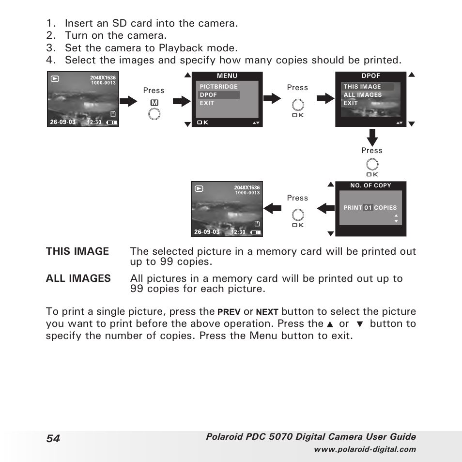 Polaroid PDC 5070 User Manual | Page 54 / 83