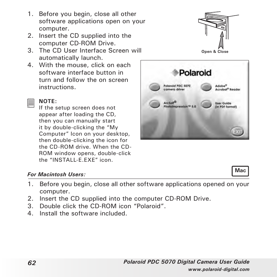 Polaroid PDC 5070 User Manual | Page 62 / 83