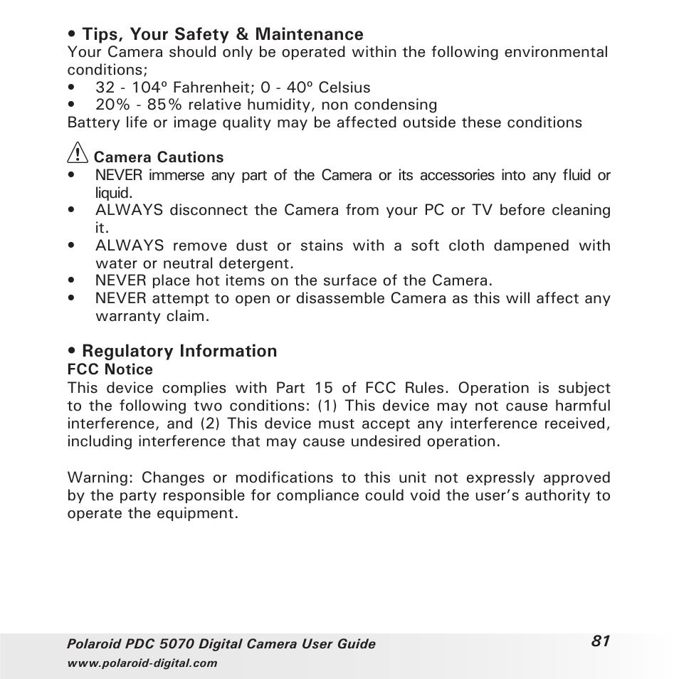 Polaroid PDC 5070 User Manual | Page 81 / 83