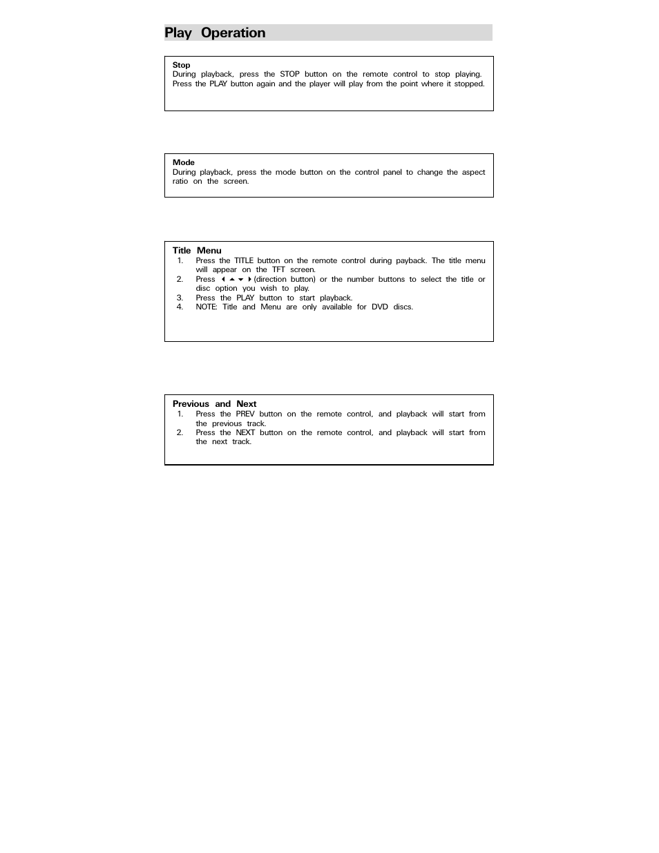 Play operation | Polaroid PDV-0707N User Manual | Page 17 / 29