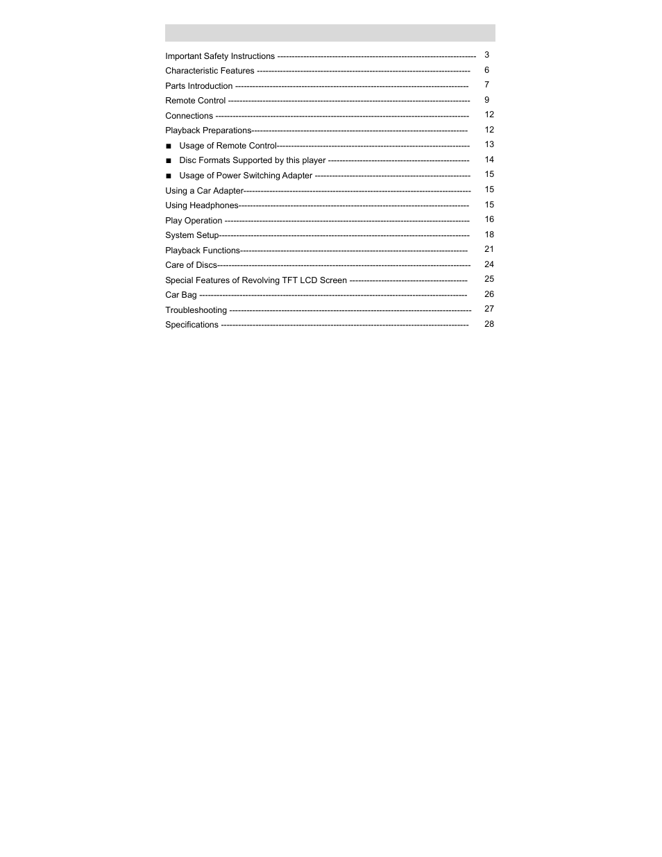 Polaroid PDV-0707N User Manual | Page 2 / 29