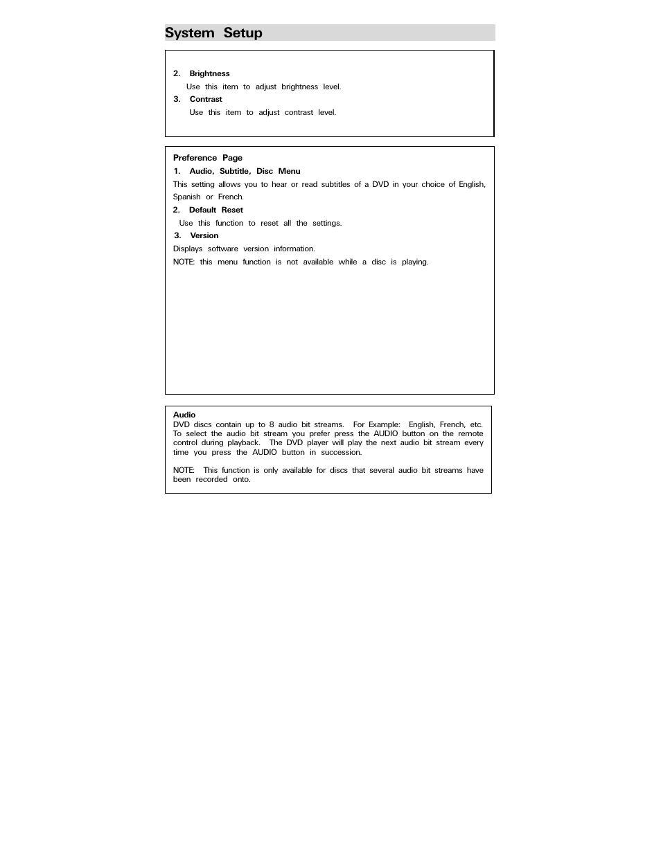 System setup | Polaroid PDV-0707N User Manual | Page 20 / 29