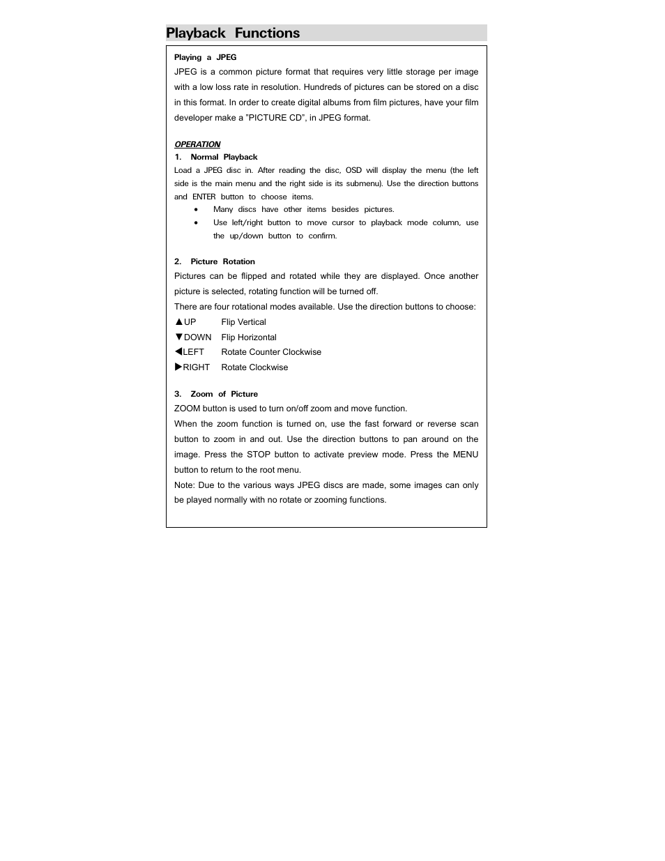 Playback functions | Polaroid PDV-0707N User Manual | Page 23 / 29