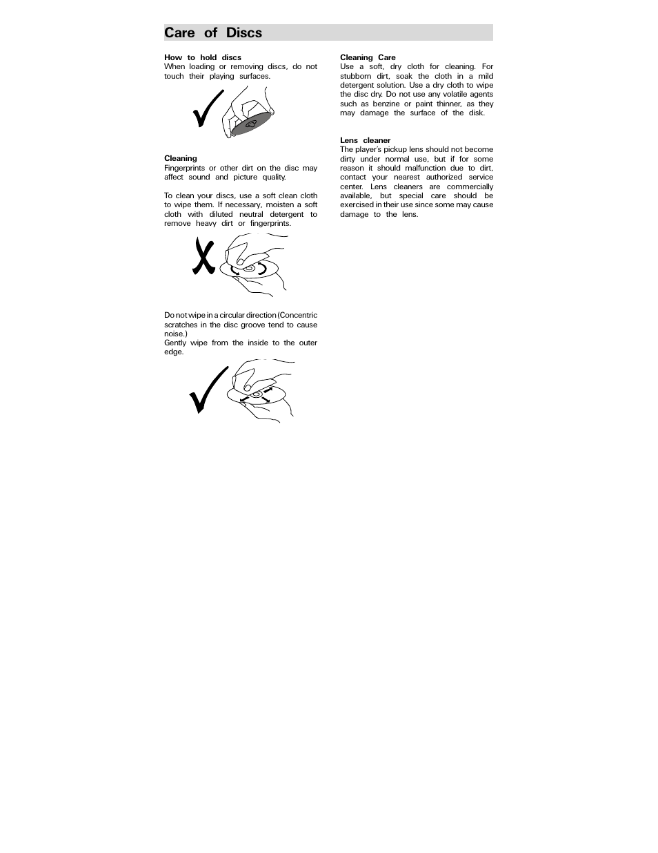 Care of discs | Polaroid PDV-0707N User Manual | Page 24 / 29