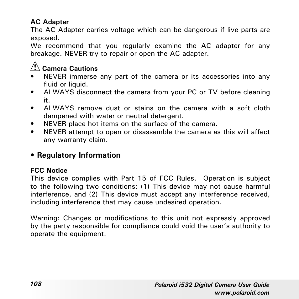Polaroid i532 User Manual | Page 108 / 110