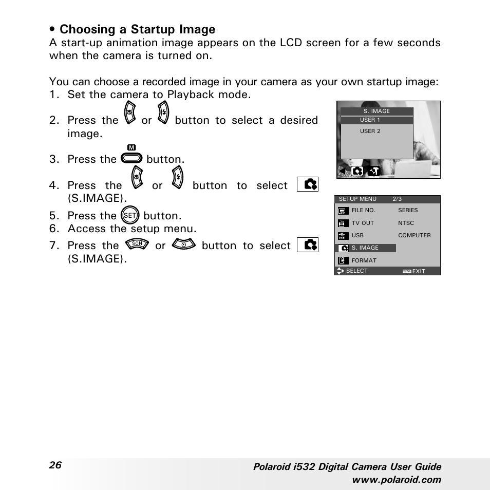 Choosing a startup image | Polaroid i532 User Manual | Page 26 / 110