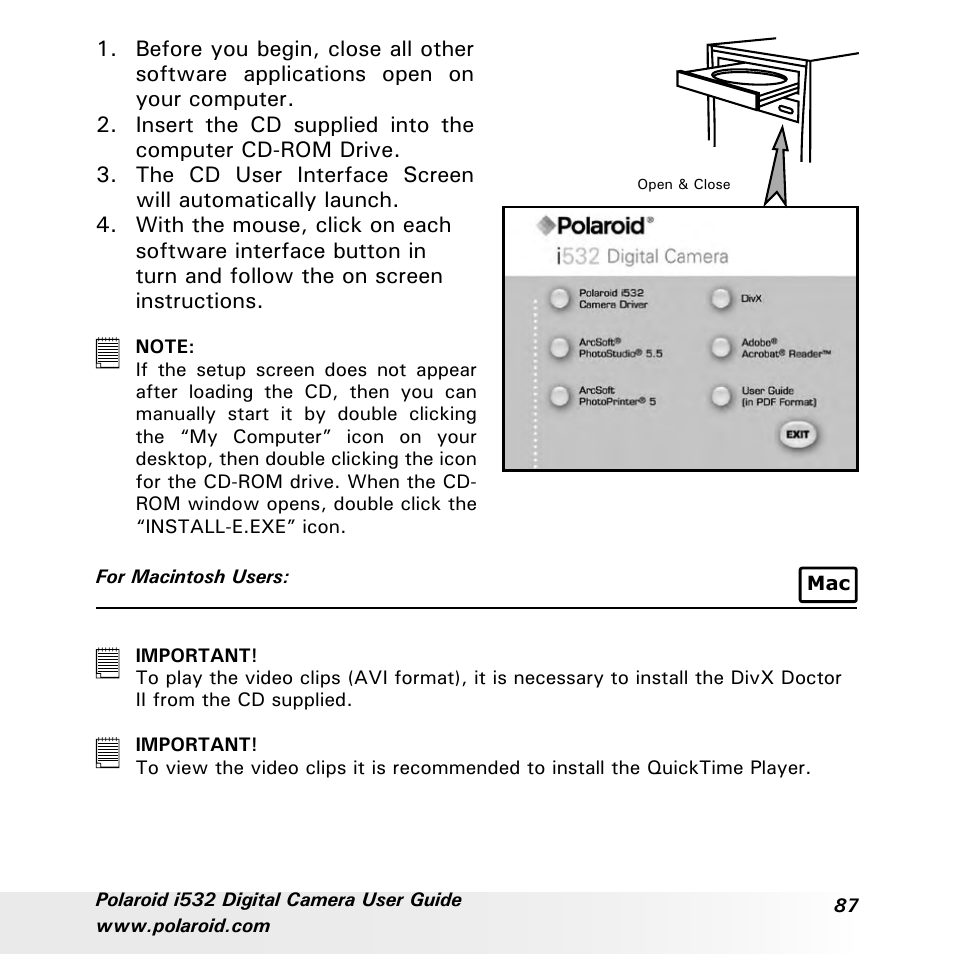 Polaroid i532 User Manual | Page 87 / 110