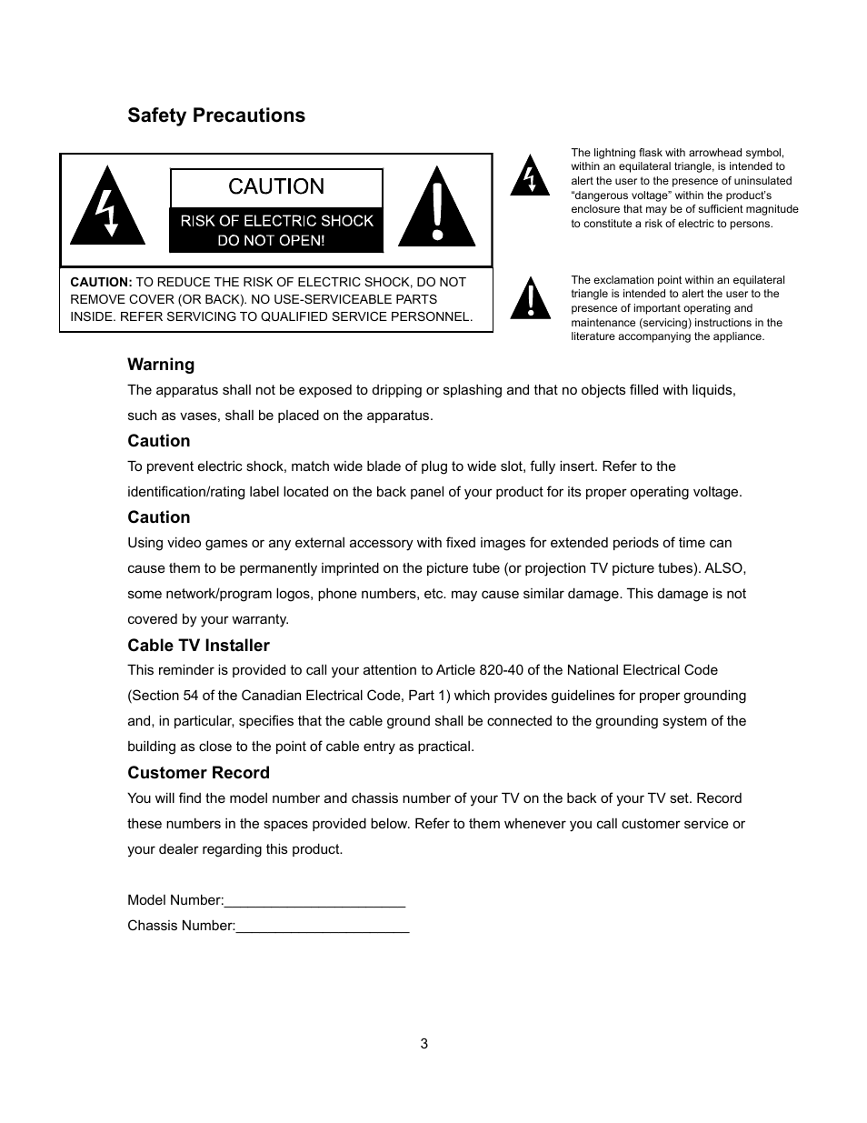 Safety precautions | Polaroid PLA-4260MTR User Manual | Page 3 / 22