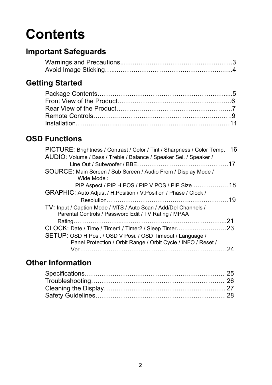 Polaroid PLA-4250A User Manual | Page 2 / 28