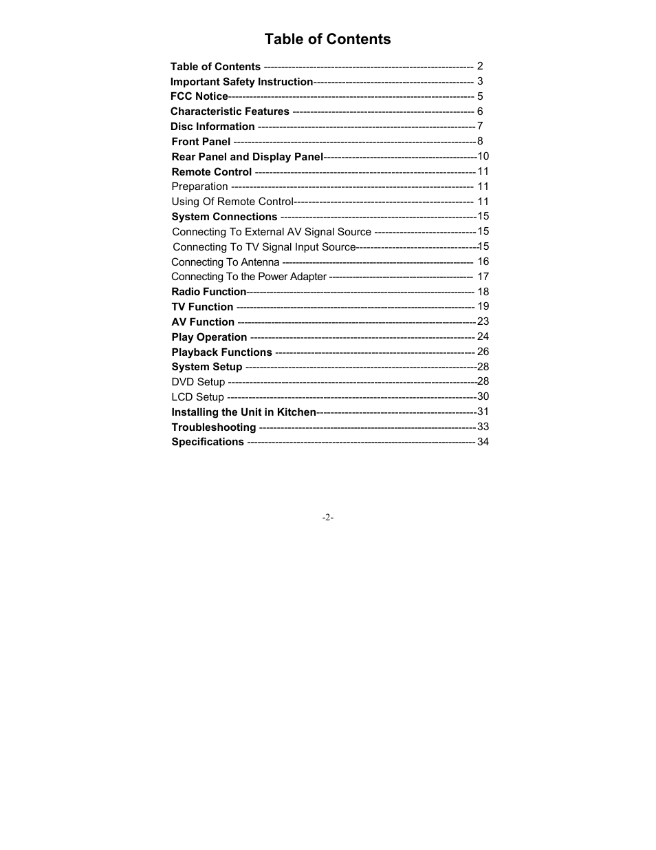 Polaroid FDX-0700T User Manual | Page 2 / 35