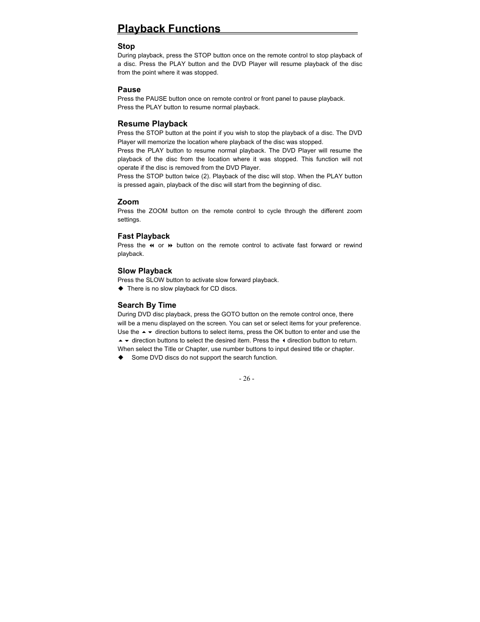 Playback functions | Polaroid FDX-0700T User Manual | Page 26 / 35