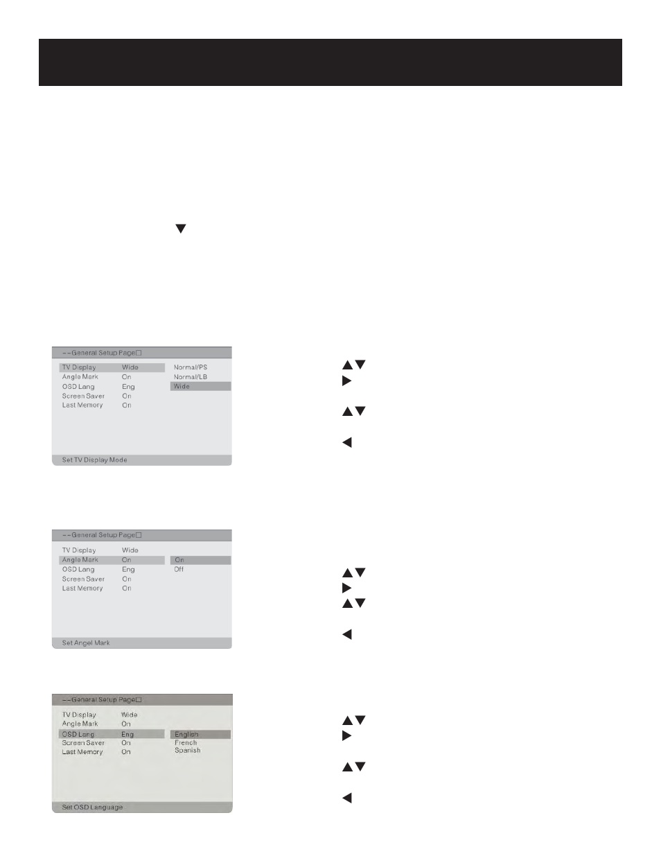 System setup, General setup | Polaroid PDM-0752 User Manual | Page 21 / 28