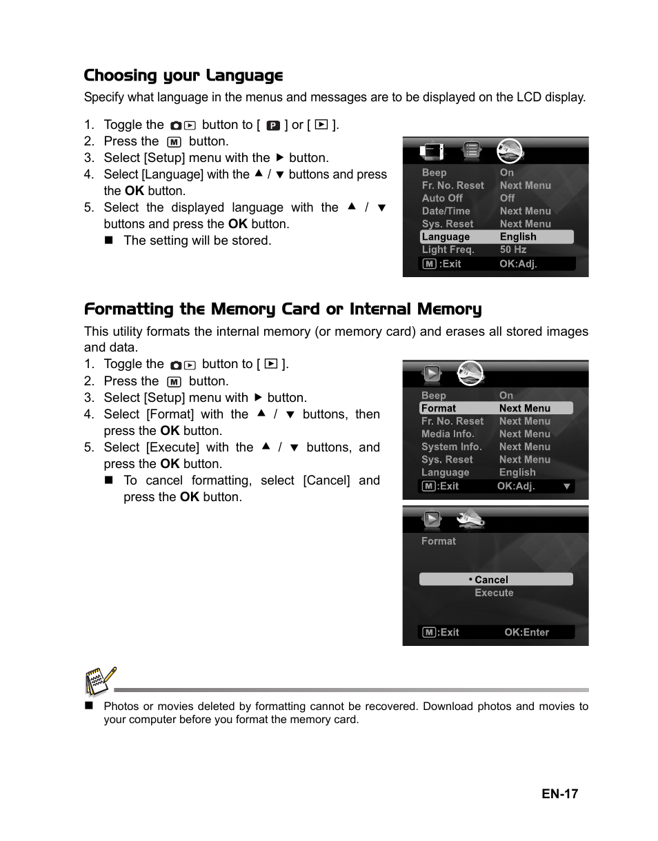 Choosing your language | Polaroid CZA-05300B User Manual | Page 18 / 47