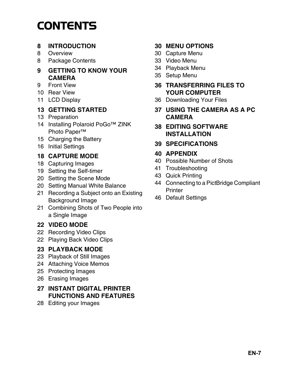 Polaroid CZA-05300B User Manual | Page 8 / 47